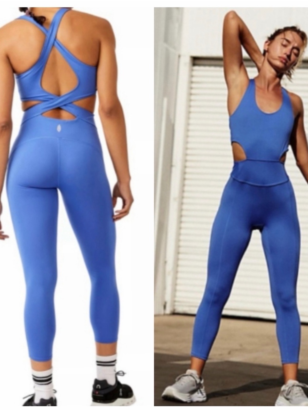 FP Movement by Free People Periwinkle Blue Cutout Performance Jumpsuit
